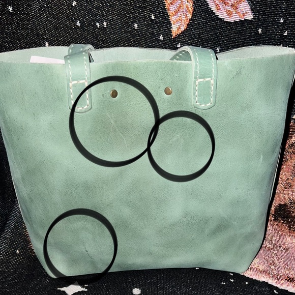 SOLD Portland Leather Goods CUCUMBER Mini Snap Crossbody Tote - Picture 6 of 8
